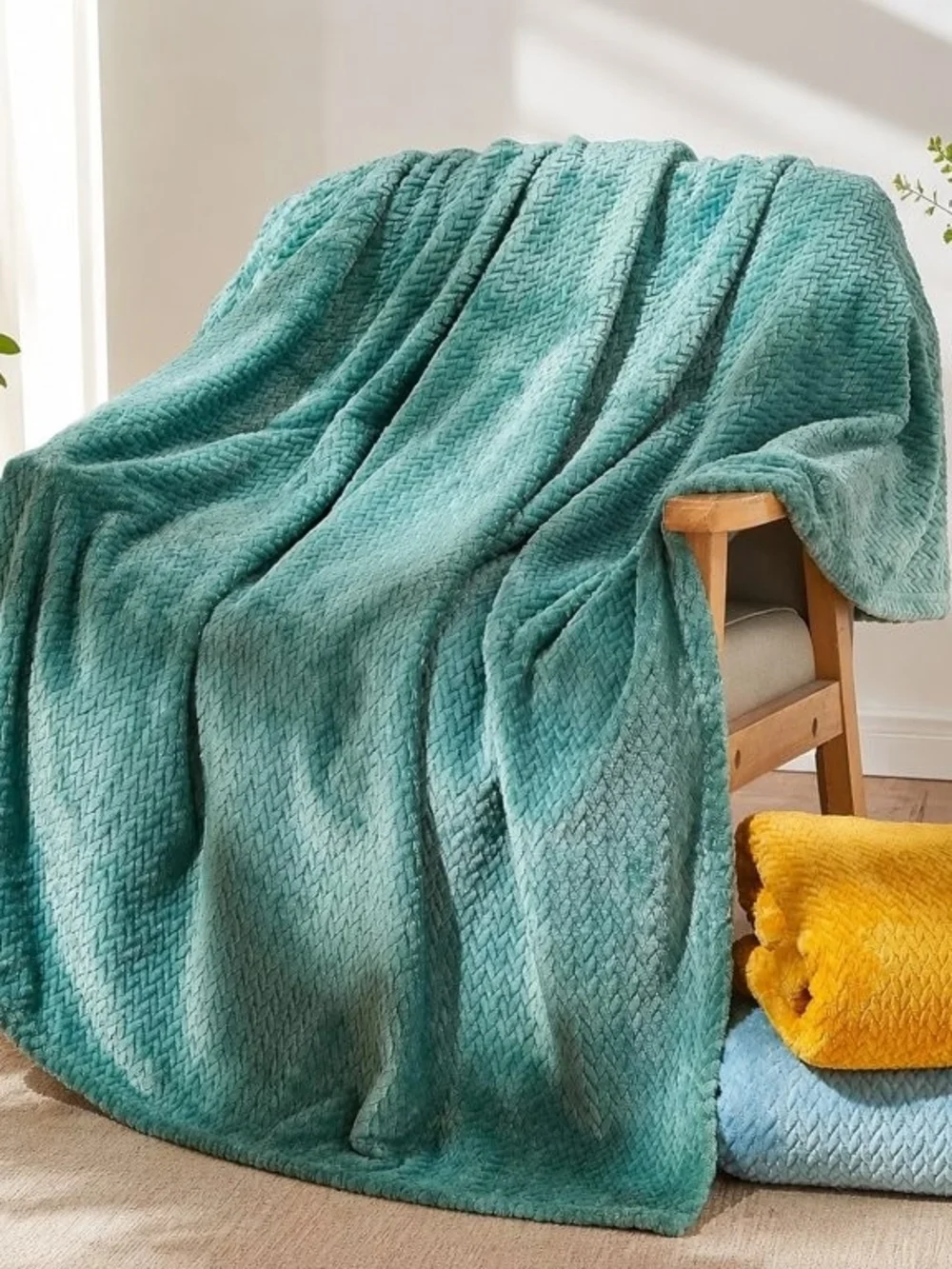 Better Homes & Gardens Plush Quilted Throw Blanket - Muted Aqua / Blueish Green